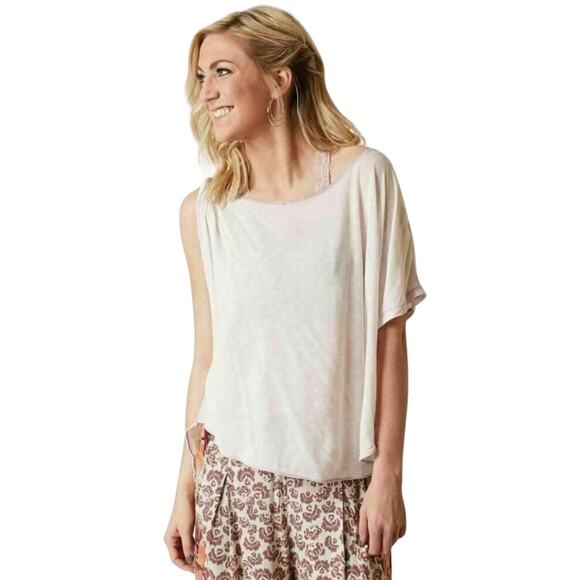 Free People We The Free Pluto Top Blouse Lavender Purple Pink Linen Blend Sz S - Picture 2 of 16